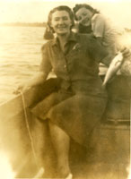 Janet and mother Agnes fishing